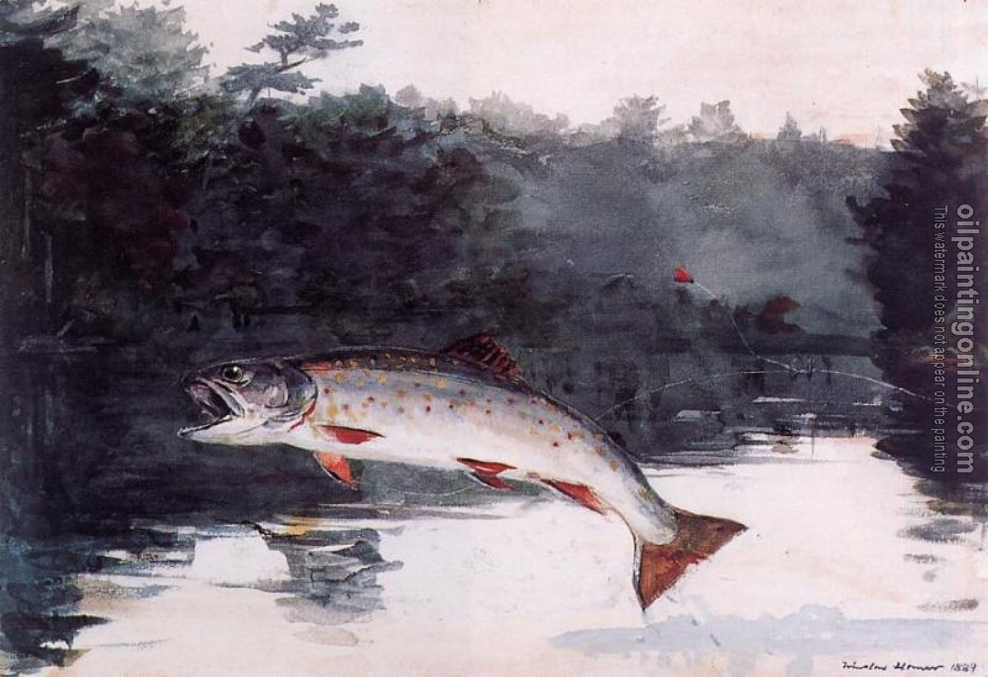 Homer, Winslow - Leaping Trout